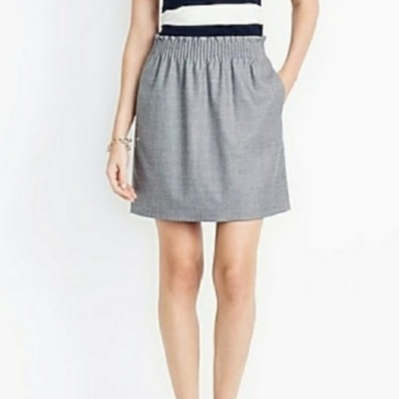 J. Crew Mini Gray Cinched Waist with Pockets Skirts Wool Blend - Picture 1 of 6